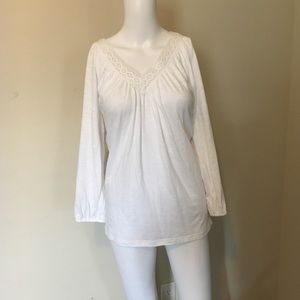 Peasant Top with Lace White NWOT XL